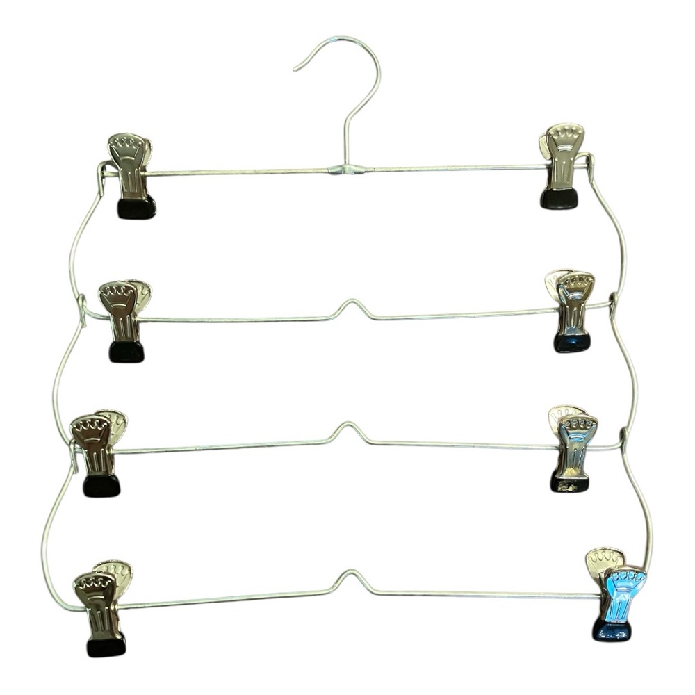Chrome Metal 4-Tier Swing-Arm Skirt & Pant Hanger
